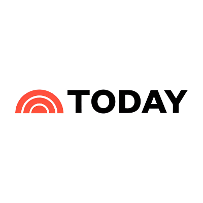 Logo of the Today show, featuring a stylized orange semicircle design resembling a rising sun to the left of the word TODAY in bold black letters.